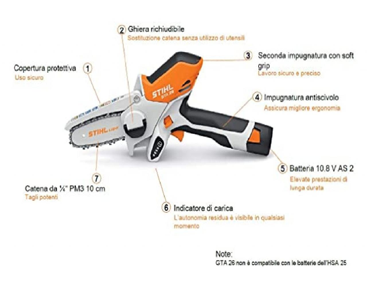 MINI MOTOSIERRA STIHL A BATERIA GTA 26